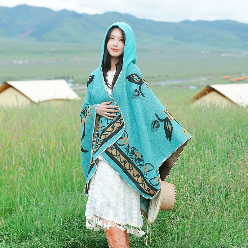 Bohemia Shawl Exotic Cloak – Female Xinjiang Tourism Grassland Travel Wear