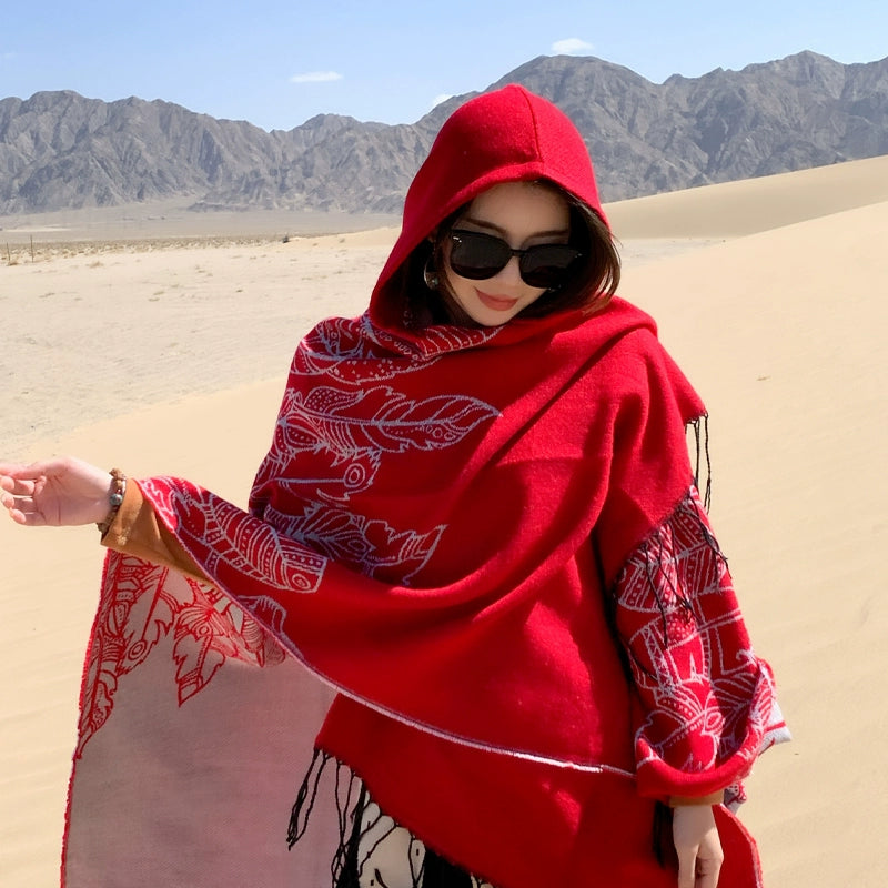 Bohemia Shawl Exotic Cloak – Female Xinjiang Tourism Grassland Travel Wear