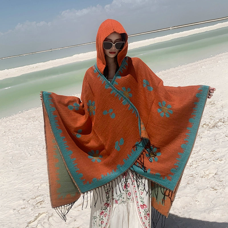 Bohemia Shawl Exotic Cloak – Female Xinjiang Tourism Grassland Travel Wear