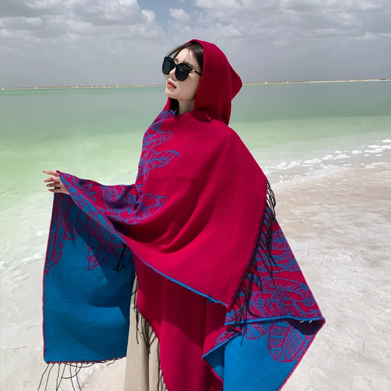 Bohemia Shawl Exotic Cloak – Female Xinjiang Tourism Grassland Travel Wear