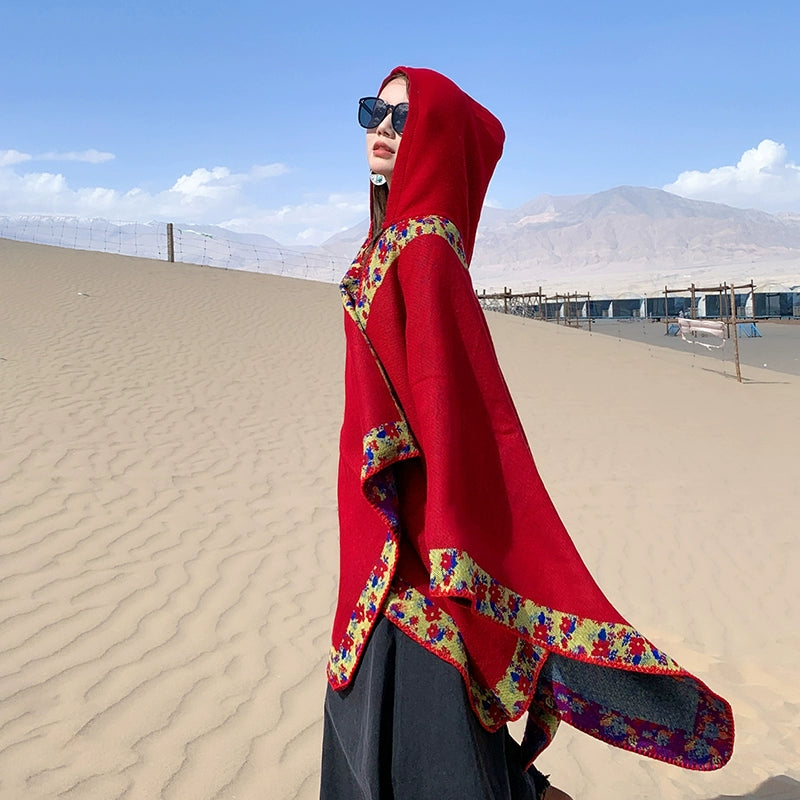 Bohemia Shawl Exotic Cloak – Female Xinjiang Tourism Grassland Travel Wear