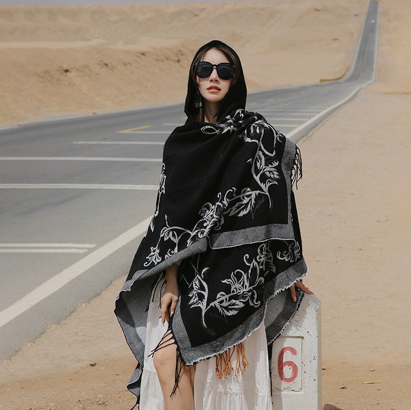 Bohemia Shawl Exotic Cloak – Female Xinjiang Tourism Grassland Travel Wear