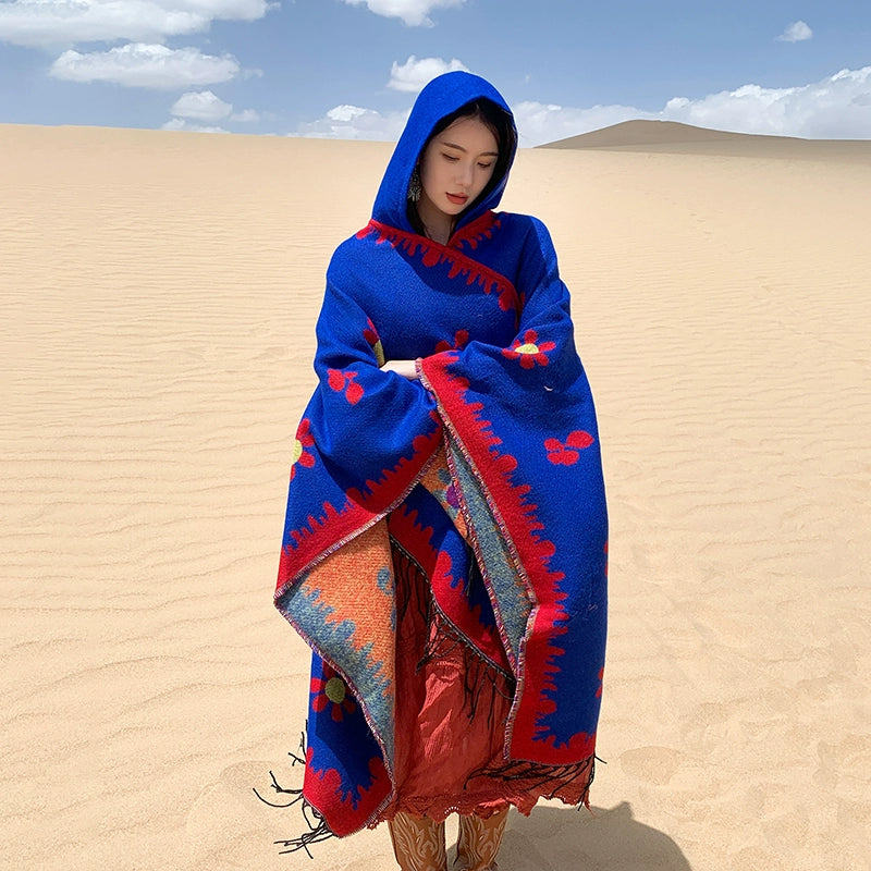 Bohemia Shawl Exotic Cloak – Female Xinjiang Tourism Grassland Travel Wear