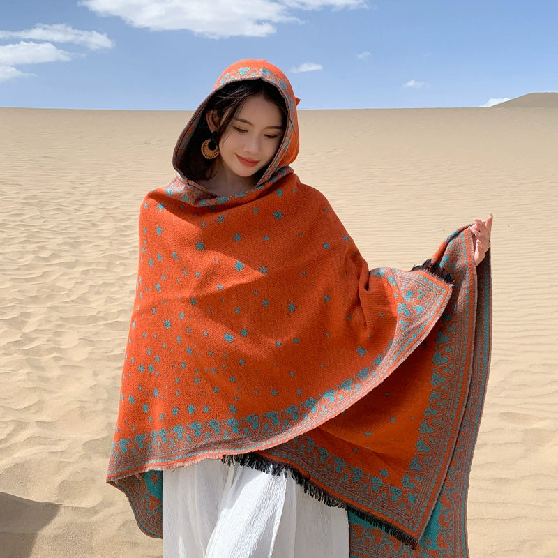 Bohemia Shawl Exotic Cloak – Female Xinjiang Tourism Grassland Travel Wear