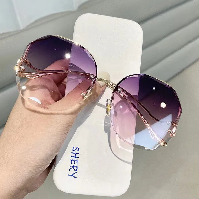 Irregular Round Sunglasses Women Brand Designer Gradient Fashion Sun Glasses