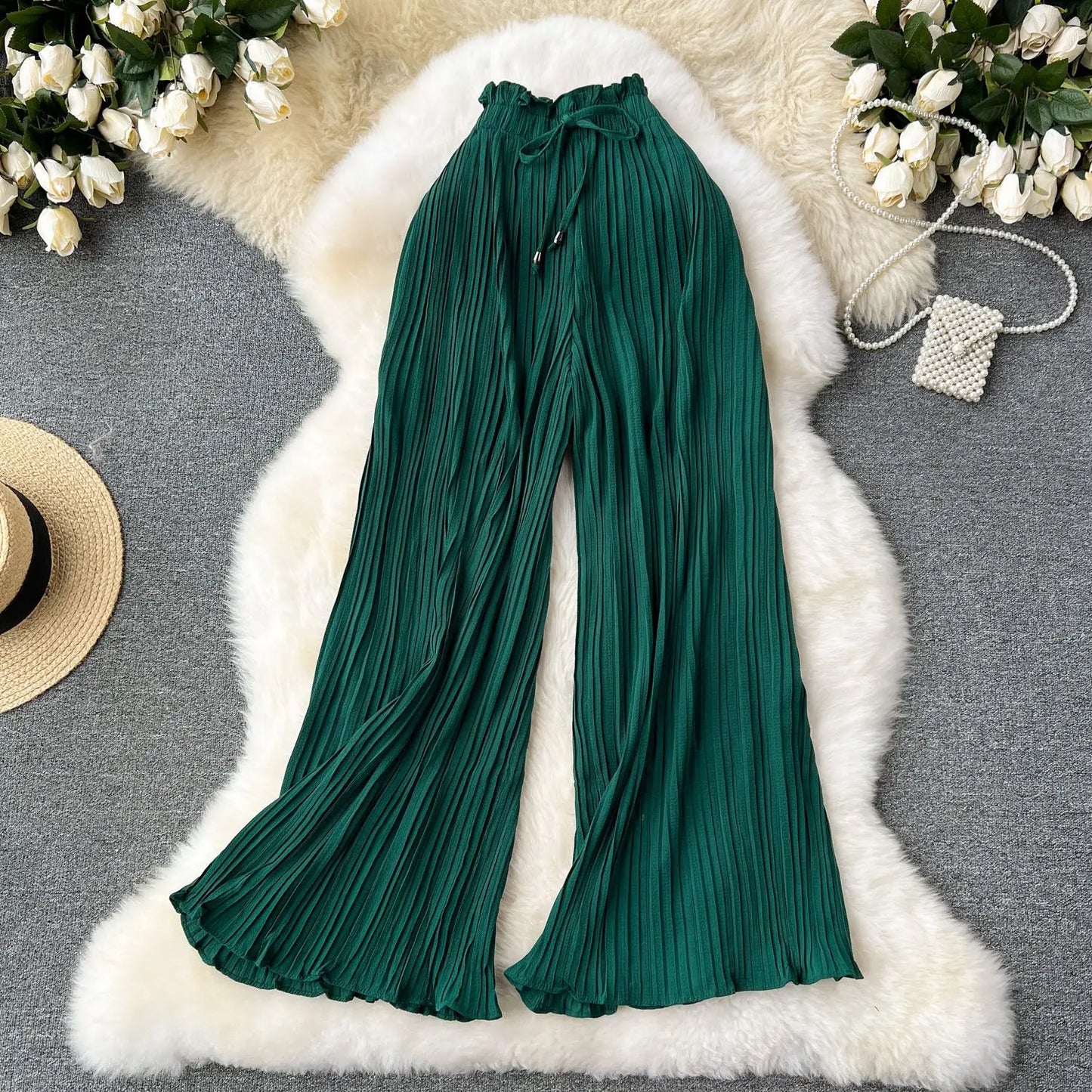 Women's Wide-Leg High-Waist Capris