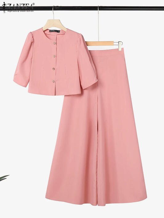ZANZEA Women’s 2-Piece Elegant Pant Set