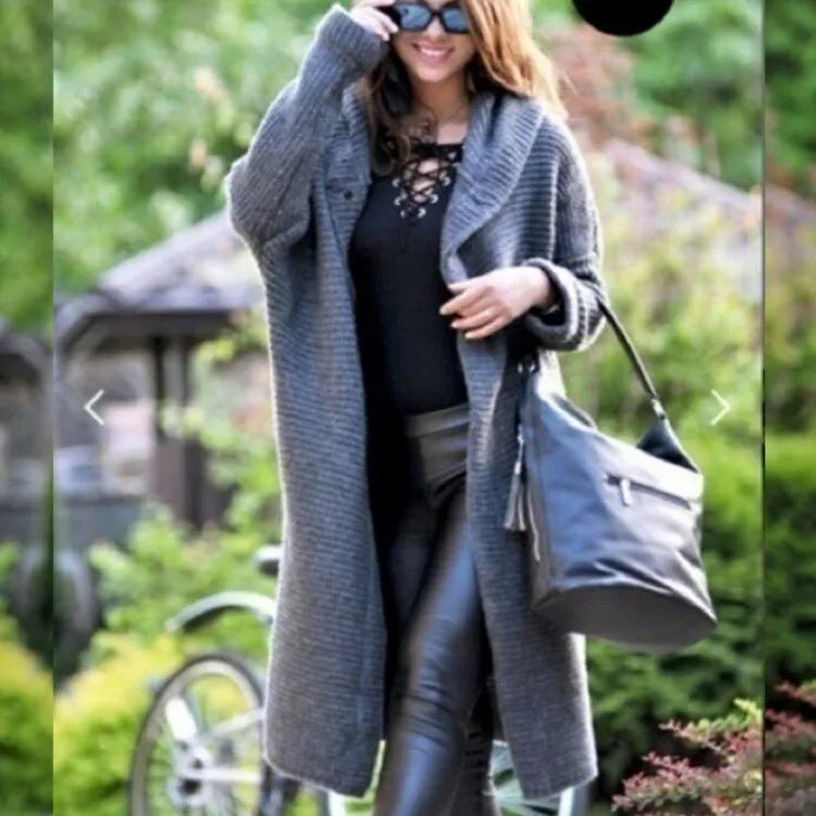 Women’s oversized hooded cardigan sweater