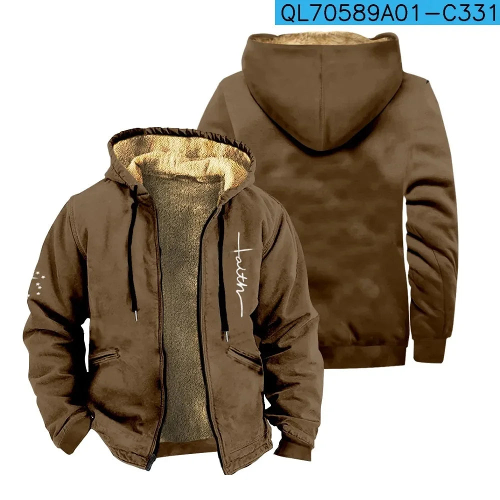 Thickened Fleece-Lined Double Layered Cotton Jacket