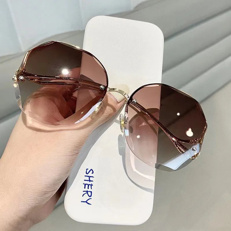 Irregular Round Sunglasses Women Brand Designer Gradient Fashion Sun Glasses