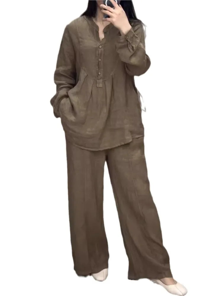 Women’s Cotton Linen 2-Piece Set
