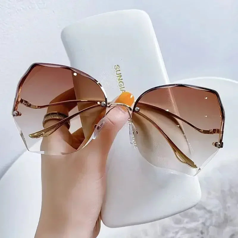 Irregular Round Sunglasses Women Brand Designer Gradient Fashion Sun Glasses