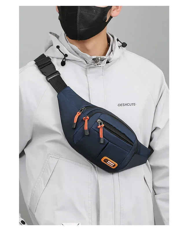 Oxford Waterproof Waist Bag for Men & Women – Large Capacity, Multifunctional Belt Pouch