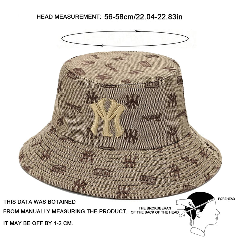 Unisex Letter Embroidery Fisherman Hat – Summer Sun Protection Bucket Hat
