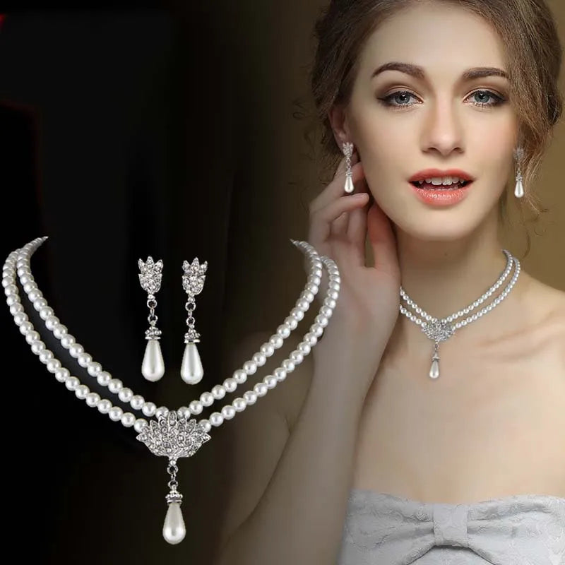 Elegant European & American Bridal Necklace Set