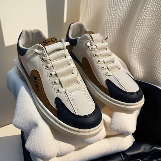 Men's Trendy Low-Top Leather Sneakers