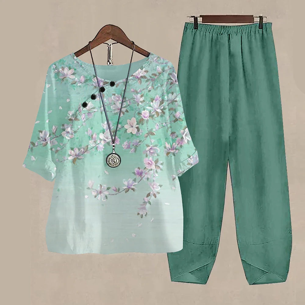 Women’s 2-Piece Pants & T-Shirt Set – Y2K Fashion Vibes