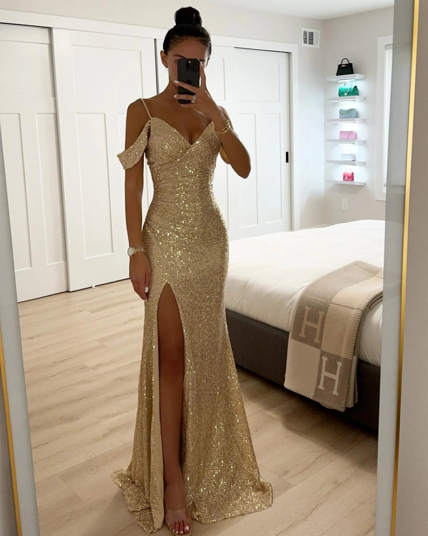 Elegant Floor-Length Spaghetti Strap Dress – Sexy & Club Style