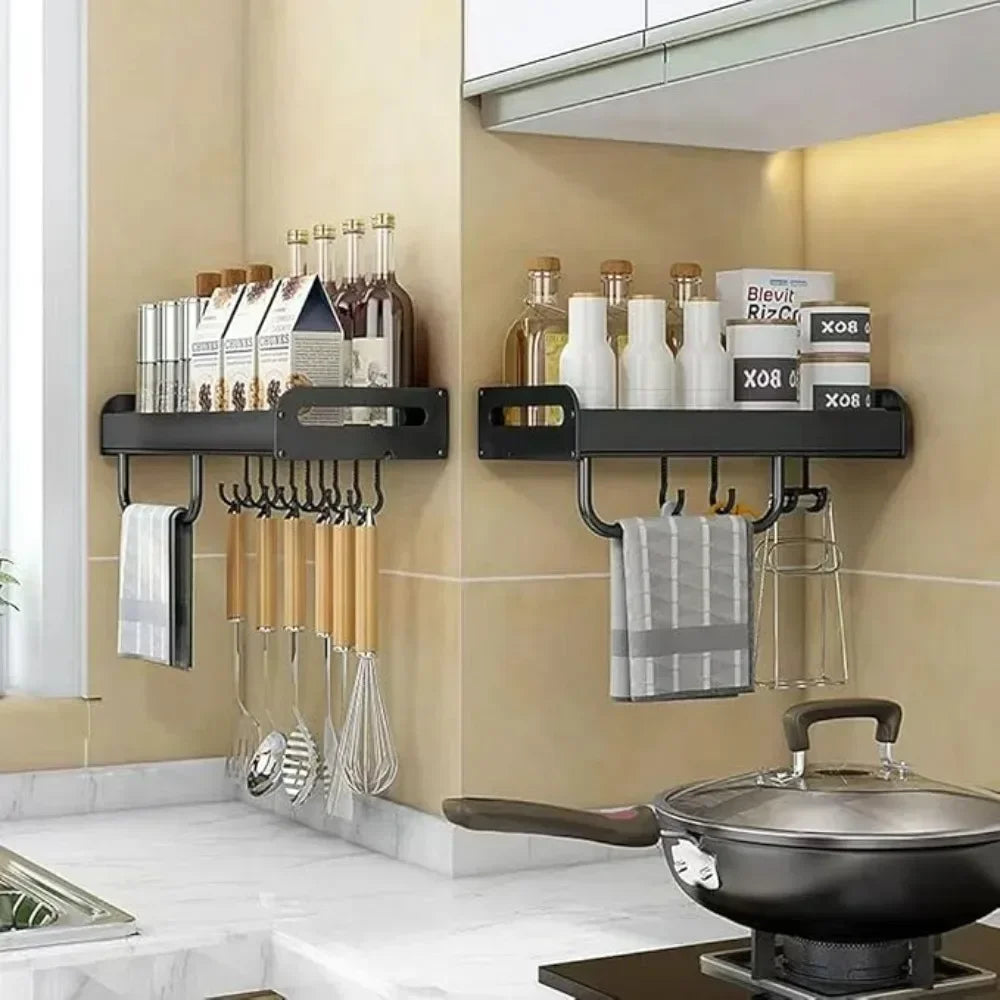 Kitchen Storage Rack – Wall Mounted Metal Organizer