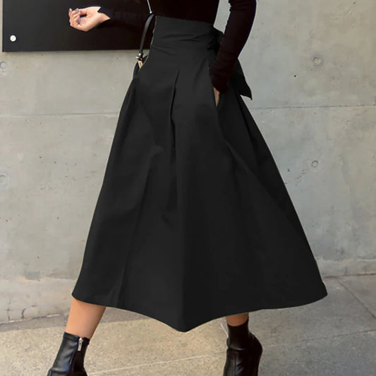 Elevate Your Autumn Style – Korean Fashion High-Waist Long Skirt