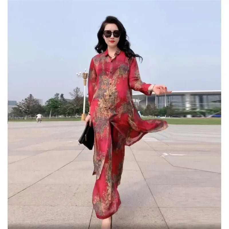 Summer Sets 5XL Silk Wide-Leg Trouser Set