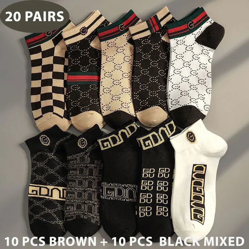 Men’s Thin Breathable Low-Cut Socks (5/10 Pairs) – Anti-Odor, Moisture-Wicking