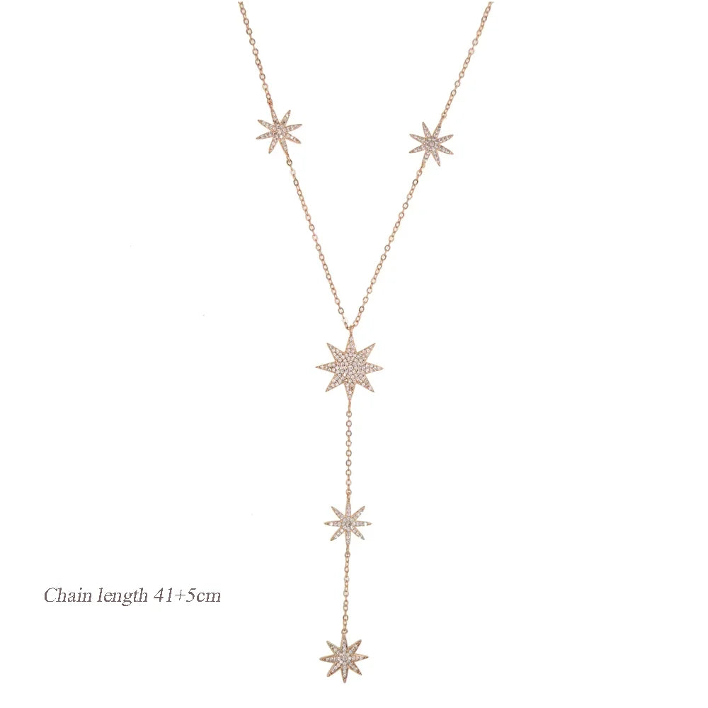 Fashion Special Water Drop Bling Oval CZ Choker Necklace Gold Color Lariat Long Bar Tear Drop Y Shape Long Tassel Women Jewelry