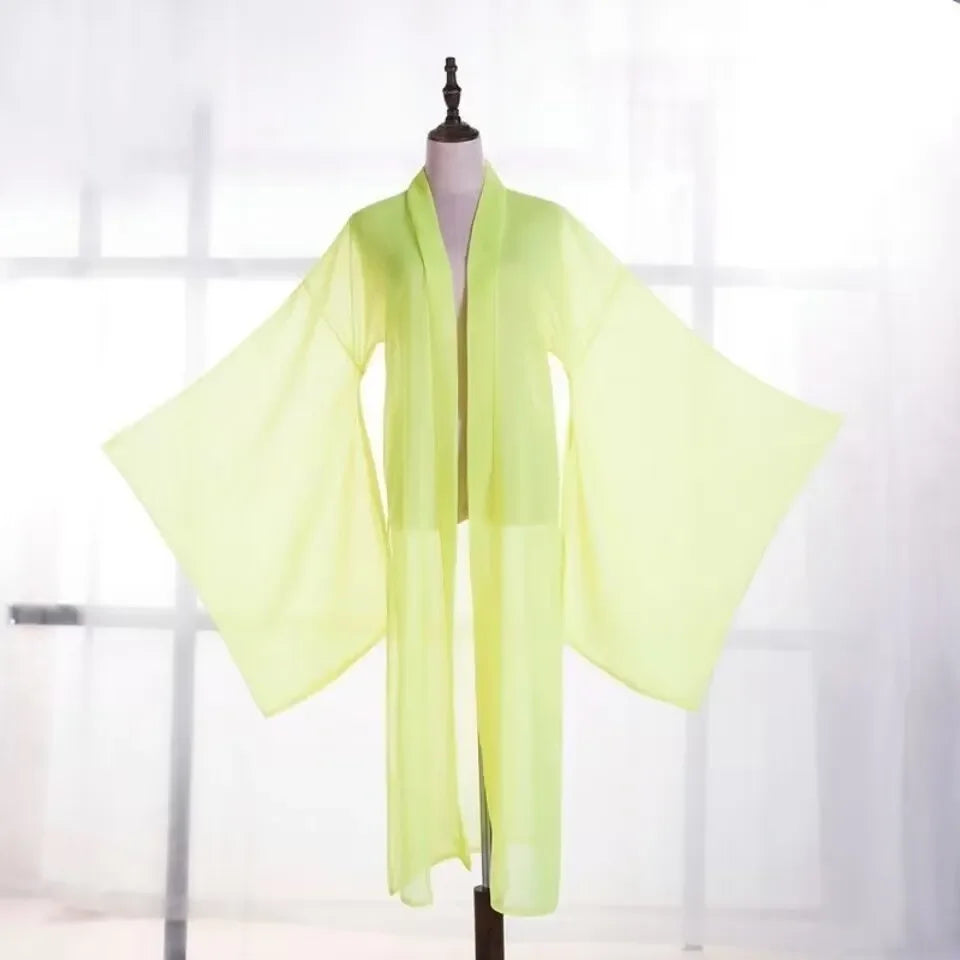Traditional Hanfu Overcoat Chiffon Cardigan Cloak