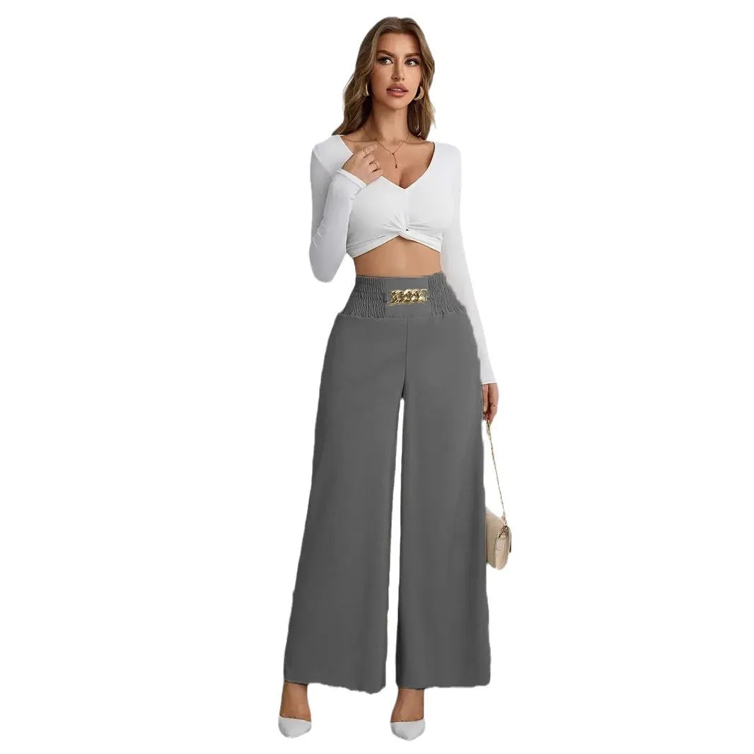 Elevate Your Style with Our New Women's High-Waist Wide-Leg Trousers