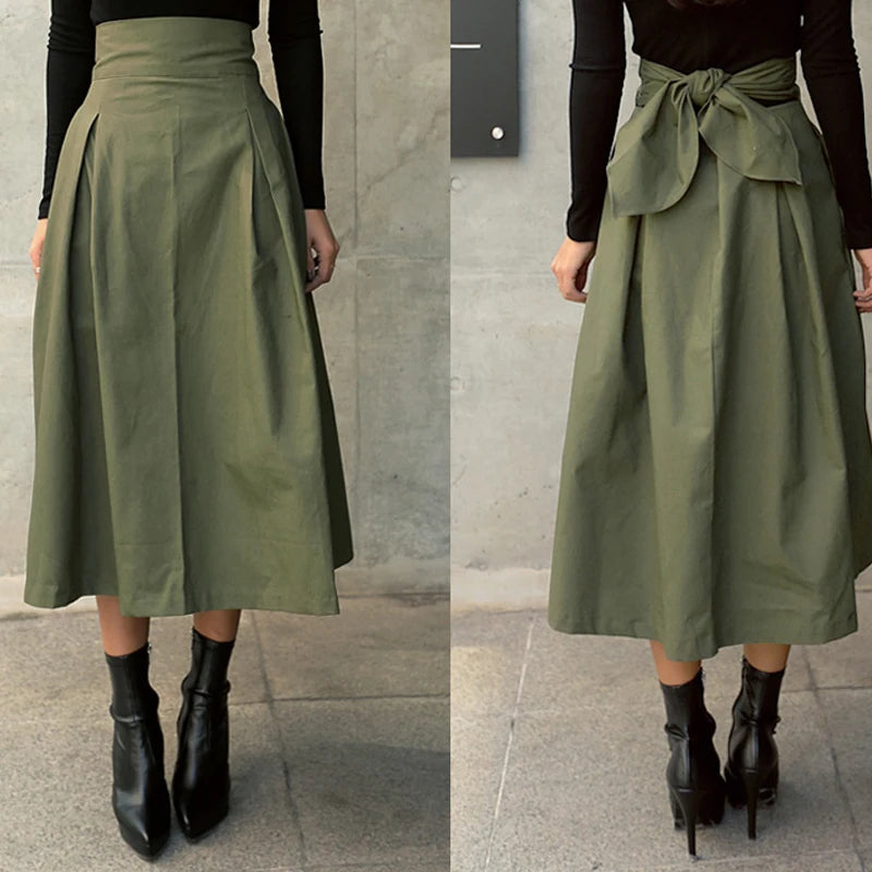Elevate Your Autumn Style – Korean Fashion High-Waist Long Skirt