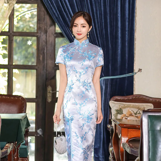 Chinese Style Dragon & Phoenix Qipao Dress – Vintage Elegant Cheongsam