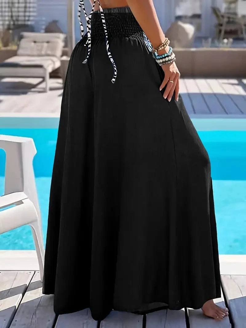 Plus Size Spring & Summer High-Waisted Ice Silk Trousers