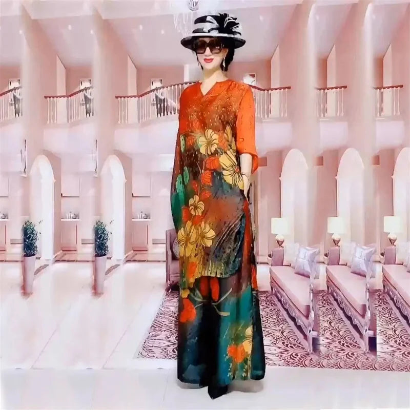 Summer Sets 5XL Silk Wide-Leg Trouser Set