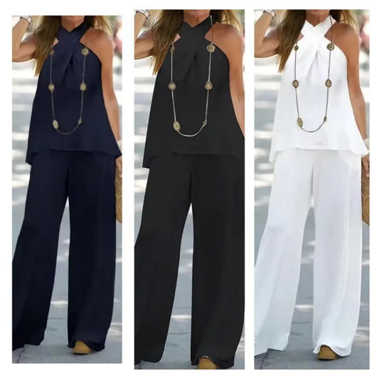 Fashion Women's Halter Neck Two-Piece Suit