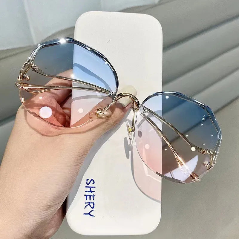 Irregular Round Sunglasses Women Brand Designer Gradient Fashion Sun Glasses
