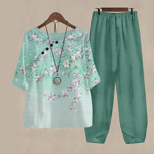 Women’s 2-Piece Pants & T-Shirt Set – Y2K Fashion Vibes
