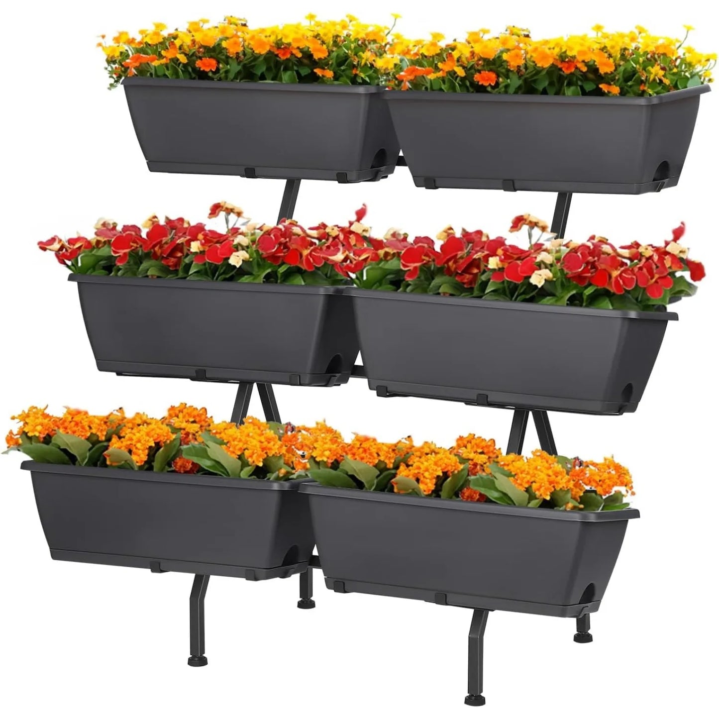 3-Tier Vertical Planter with 6 Adjustable Boxes