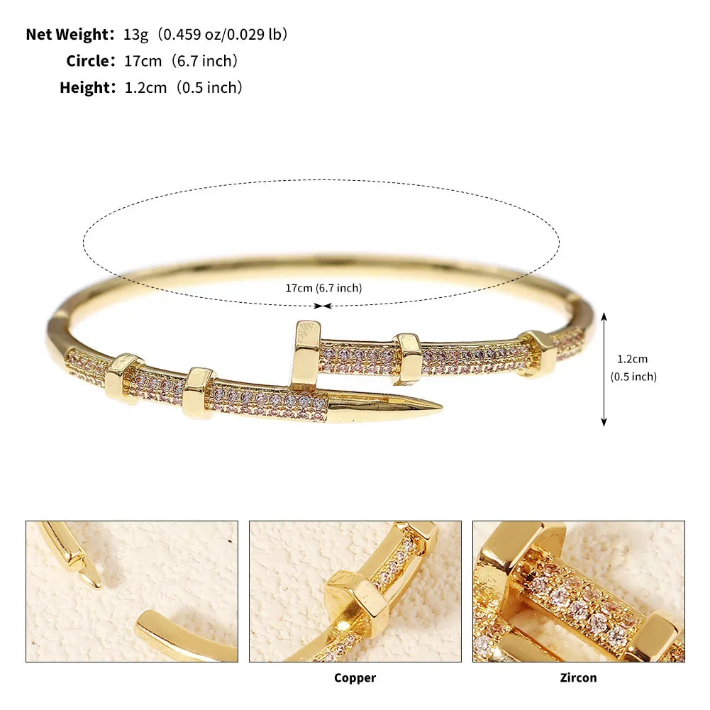 Elegant Zircon Nail Bracelet