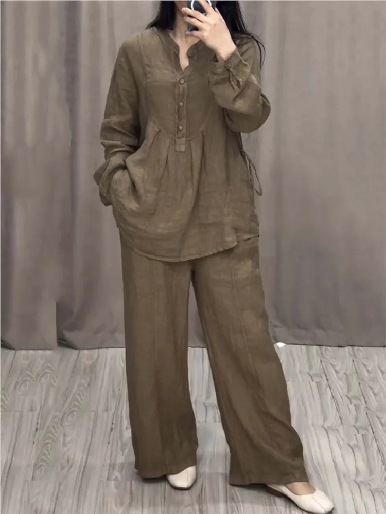 Women’s Cotton Linen 2-Piece Set