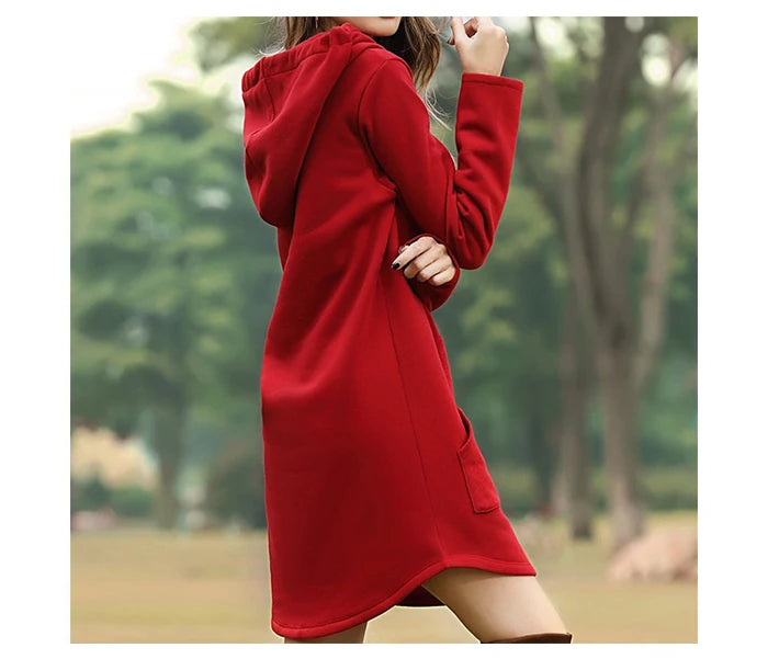 Women’s Oversized Hoodie Dress – Korean Pop Style Casual Long Sweatshirt