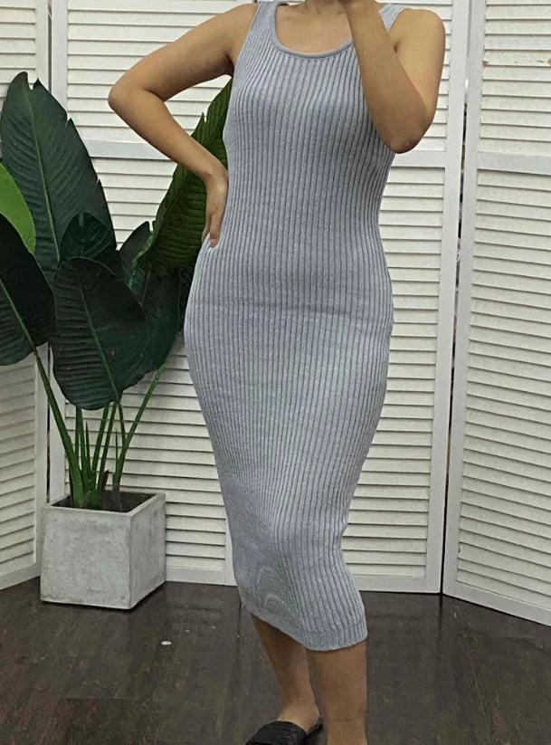 Women’s Sweater Dress Set [Turtleneck Ribbed Sweater & Knitted Strap Dress]