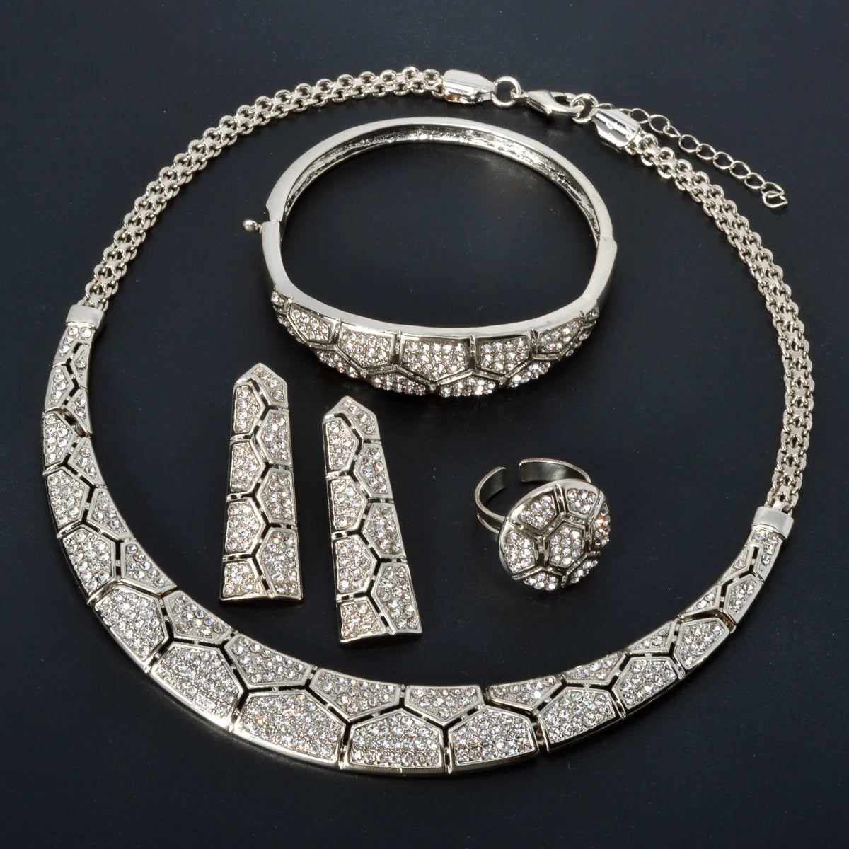Acorite Zircon Classic Gold-Plated Earrings, Necklace, Bracelet & Ring