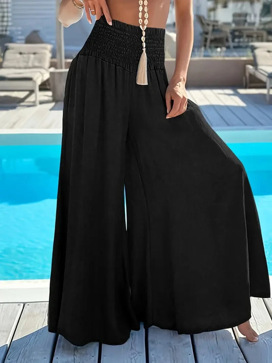 Plus Size Spring & Summer High-Waisted Ice Silk Trousers