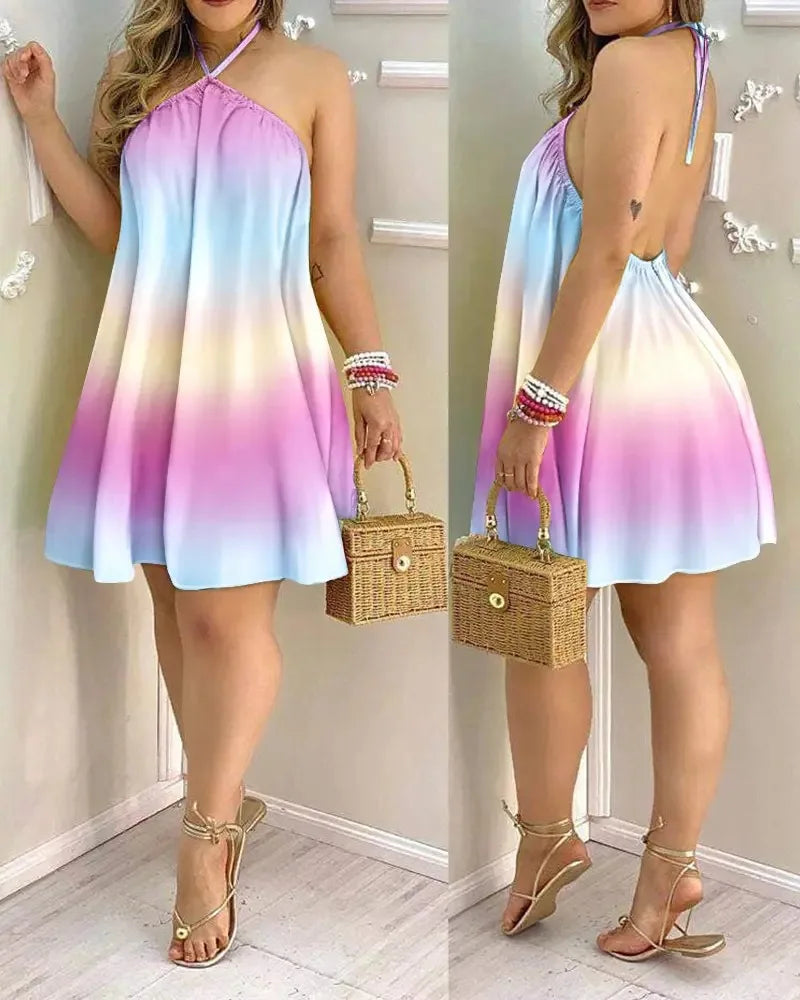 Boho Backless Halter Dress for Spring & Summer Women’s Fashion