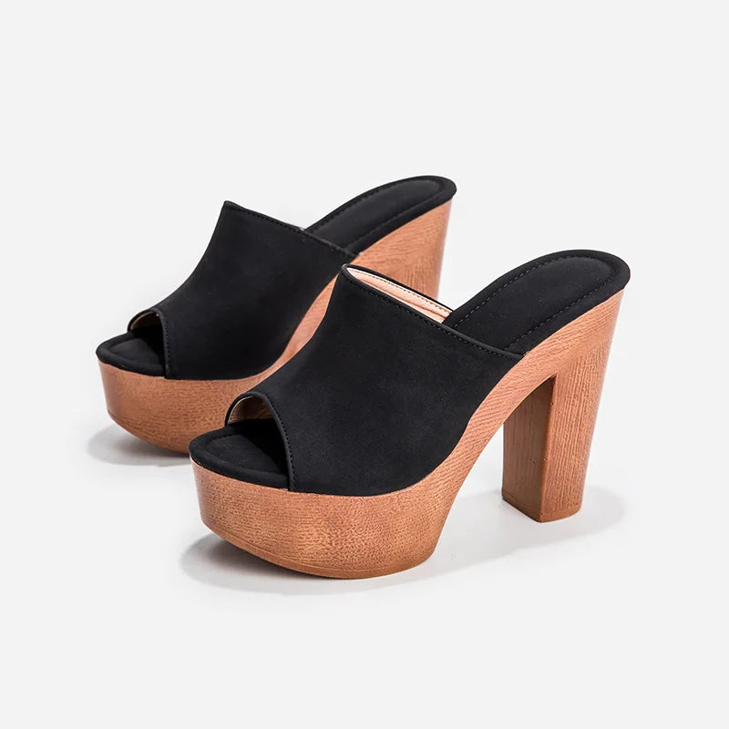 Women's Chunky Heel Platform Sandals – 2-in-1 Summer Flip Flops