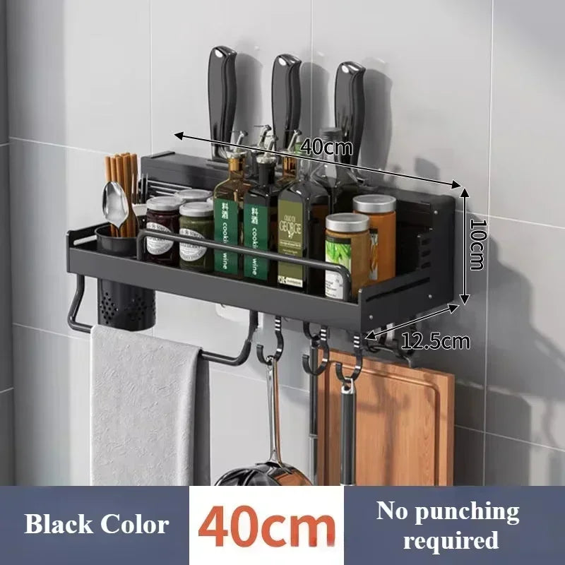Kitchen Storage Rack – Wall Mounted Metal Organizer
