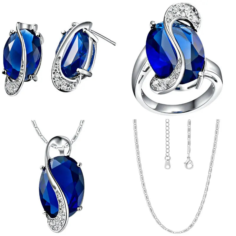 Vintage Multicolour Crystal Bridal Jewelry Set