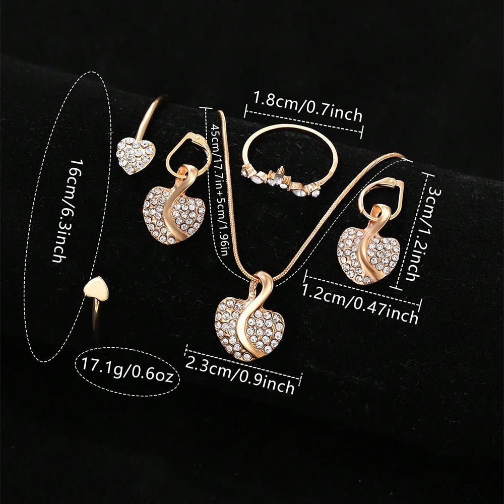 Elegant Women's Quartz Watch & Jewelry Gift Set