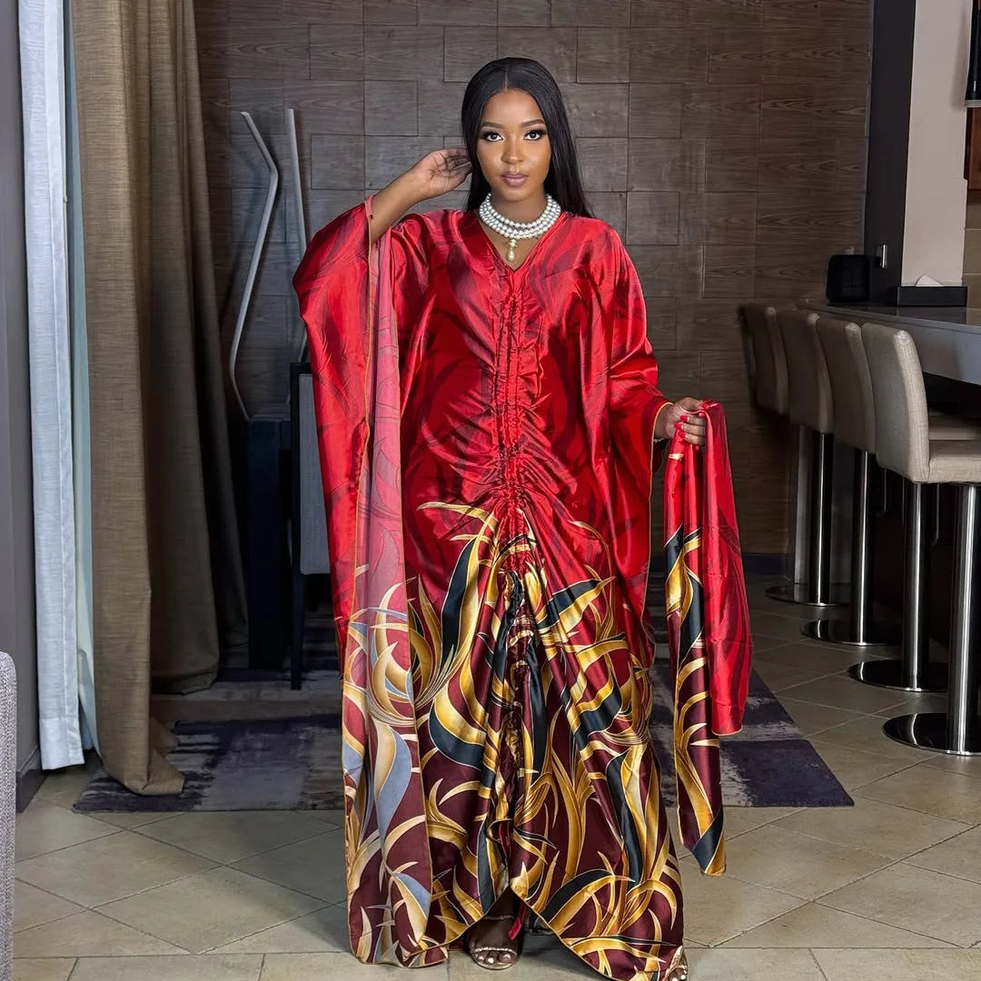 Elegant African Print Dress for Women