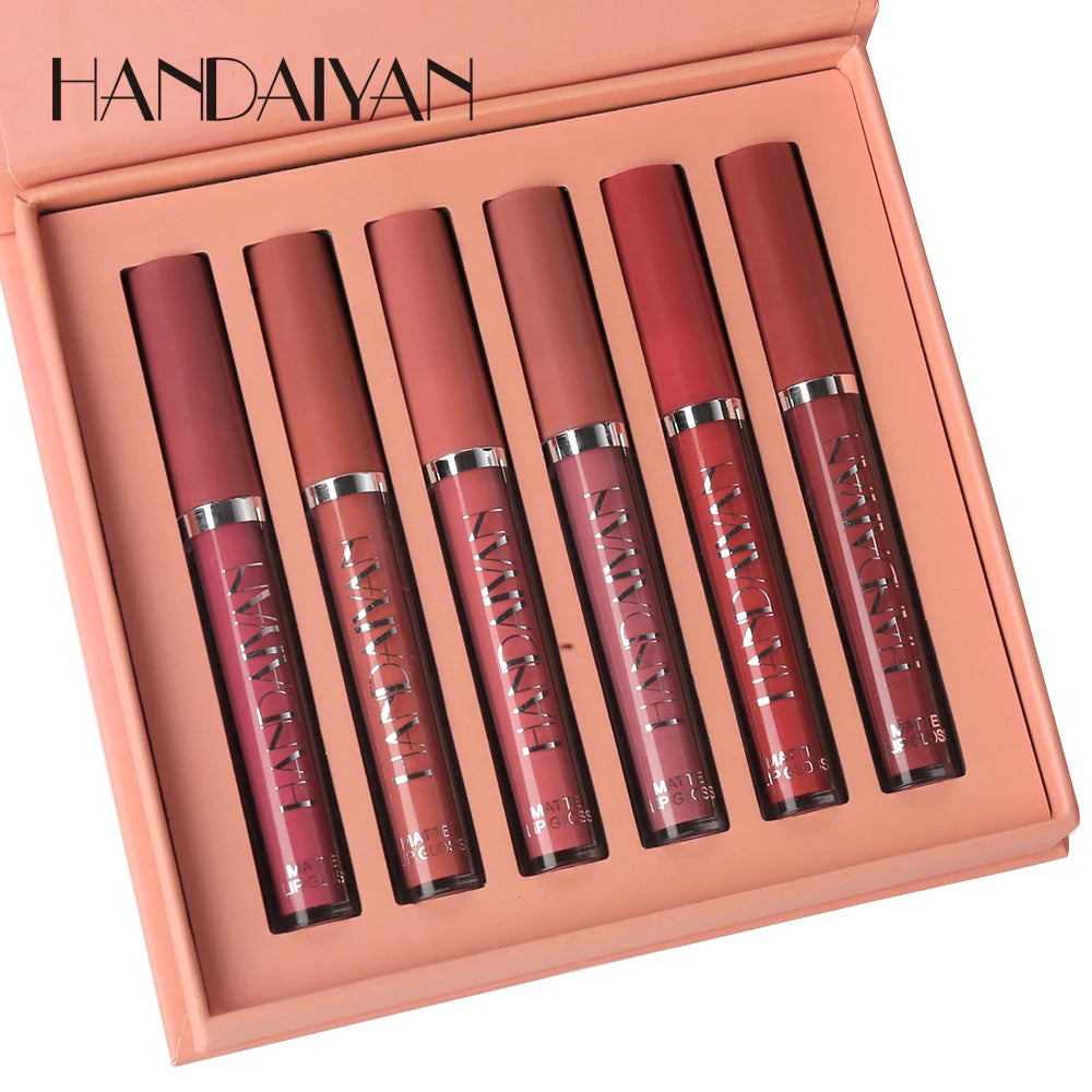 HANDAIYAN Set of 6 Non-Stick Liquid Lipsticks in Cup Packaging